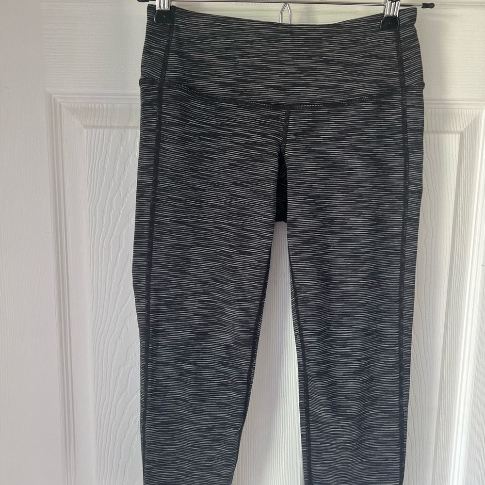 Athleta Black & Gray Space-Dye High-Rise Leggings